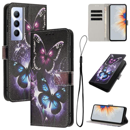 Color Drawing Pattern Leather Phone Case, For Realme C53 / Narzo N53 / C51, For Realme C65 4G, For Realme C55