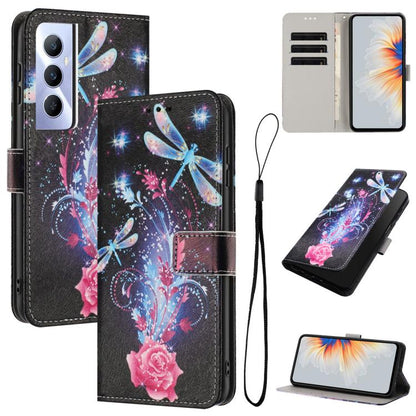 Color Drawing Pattern Leather Phone Case, For Realme C53 / Narzo N53 / C51, For Realme C65 4G, For Realme C55
