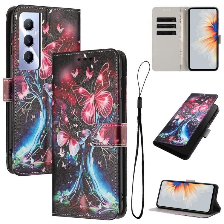 Color Drawing Pattern Leather Phone Case, For Realme C53 / Narzo N53 / C51, For Realme C65 4G, For Realme C55