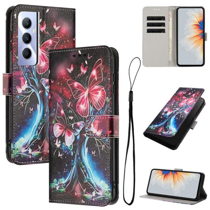 Color Drawing Pattern Leather Phone Case, For Realme C53 / Narzo N53 / C51, For Realme C65 4G, For Realme C55