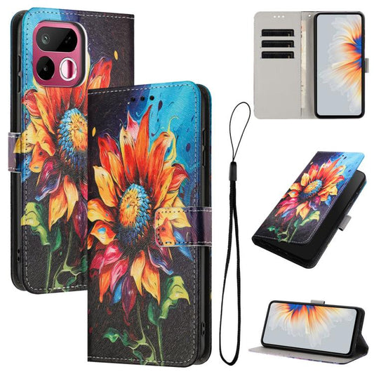 Color Drawing Pattern Leather Phone Case, For Realme 16T 5G, For Realme C100 / C100i / C100x 4G, For Realme P4 Power 5G, For Realme 16 5G, For Realme 16 Pro+ 5G, For Realme 16 Pro 5G, For Realme C85 5G / 15x 5G India, For Realme C85 Pro 4G, For Realme ...