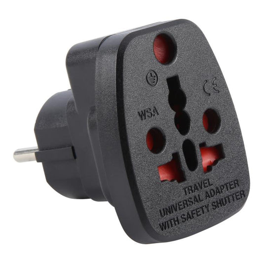 WSA-9 German Plug Global Travel Universal Adapter with Safety Shutter, WSA-9