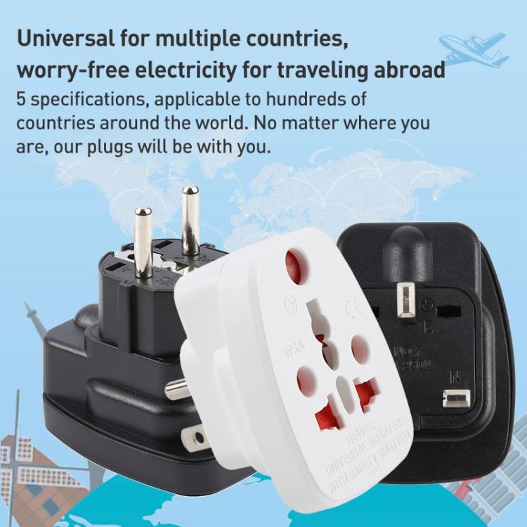 WSA-6 US / JP Plug Global Travel Universal Adapter with Safety Shutter, WSA-6