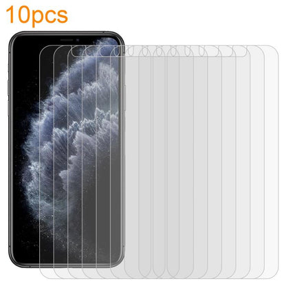 10pcs xDfind 0.26mm 9H 2.5D Middle Aluminum Tempered Glass Film, For iPhone 17e / 16e / 13 / 13 Pro, For iPhone 16 Pro Max, For iPhone 16 Pro, For iPhone 16 Plus, For iPhone 16, For iPhone 15 Plus / 15 Pro Max, For iPhone 15 / 15 Pro, For iPhone 14 Plu...
