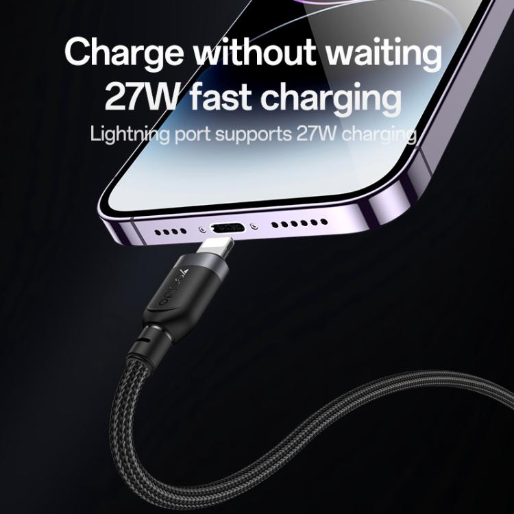 Yesido CA90 100W USB-C / Type-C to 8 Pin, Type-C 2 in 1 Charging Cable