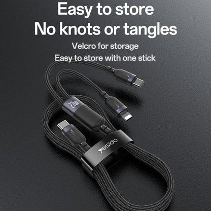 Yesido CA90 100W USB-C / Type-C to 8 Pin, Type-C 2 in 1 Charging Cable