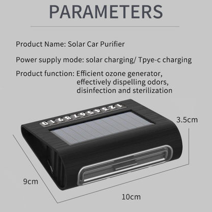 Solar Energy Car Air Purifier with Number Plate, Solar Energy Air Purifier