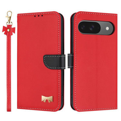 Metal Bow Leather Phone Case with Hand Strap, For Google Pixel 11 Pro XL, For Google Pixel 11 / 11 Pro, For Google Pixel 10a, For Google Pixel 10 Pro XL / 9 Pro XL, For Google Pixel 10 Pro / 9 Pro, For Google Pixel 9a, For Google Pixel 8a              ...