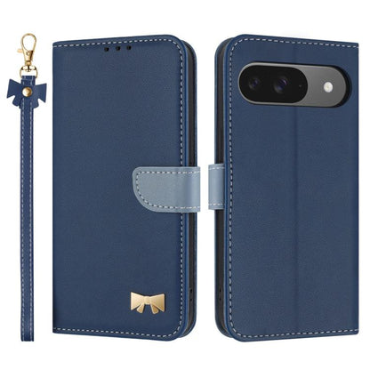 Metal Bow Leather Phone Case with Hand Strap, For Google Pixel 11 Pro XL, For Google Pixel 11 / 11 Pro, For Google Pixel 10a, For Google Pixel 10 Pro XL / 9 Pro XL, For Google Pixel 10 Pro / 9 Pro, For Google Pixel 9a, For Google Pixel 8a              ...