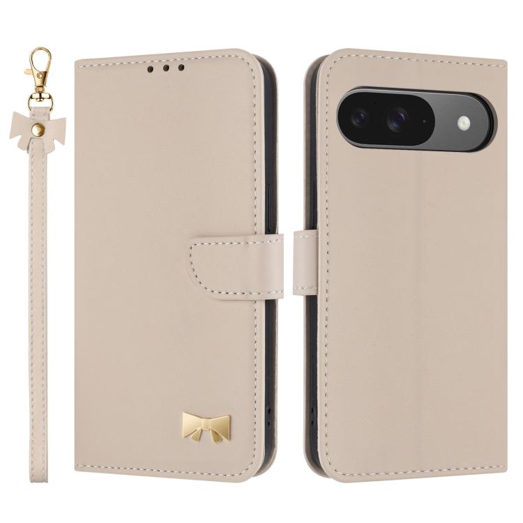 Metal Bow Leather Phone Case with Hand Strap, For Google Pixel 11 Pro XL, For Google Pixel 11 / 11 Pro, For Google Pixel 10a, For Google Pixel 10 Pro XL / 9 Pro XL, For Google Pixel 10 Pro / 9 Pro, For Google Pixel 9a, For Google Pixel 8a              ...