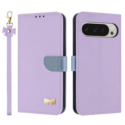 Metal Bow Leather Phone Case with Hand Strap, For Google Pixel 11 Pro XL, For Google Pixel 11 / 11 Pro, For Google Pixel 10a, For Google Pixel 10 Pro XL / 9 Pro XL, For Google Pixel 10 Pro / 9 Pro, For Google Pixel 9a, For Google Pixel 8a              ...