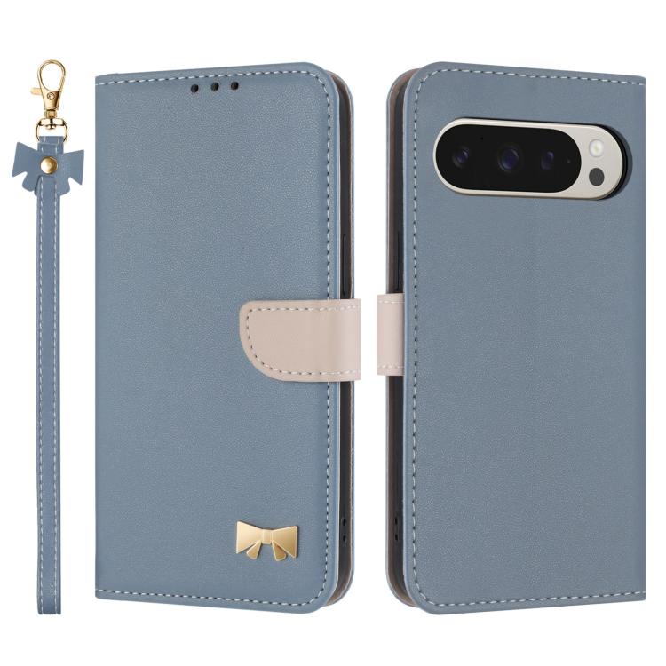 Metal Bow Leather Phone Case with Hand Strap, For Google Pixel 11 Pro XL, For Google Pixel 11 / 11 Pro, For Google Pixel 10a, For Google Pixel 10 Pro XL / 9 Pro XL, For Google Pixel 10 Pro / 9 Pro, For Google Pixel 9a, For Google Pixel 8a              ...