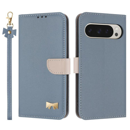 Metal Bow Leather Phone Case with Hand Strap, For Google Pixel 11 Pro XL, For Google Pixel 11 / 11 Pro, For Google Pixel 10a, For Google Pixel 10 Pro XL / 9 Pro XL, For Google Pixel 10 Pro / 9 Pro, For Google Pixel 9a, For Google Pixel 8a              ...