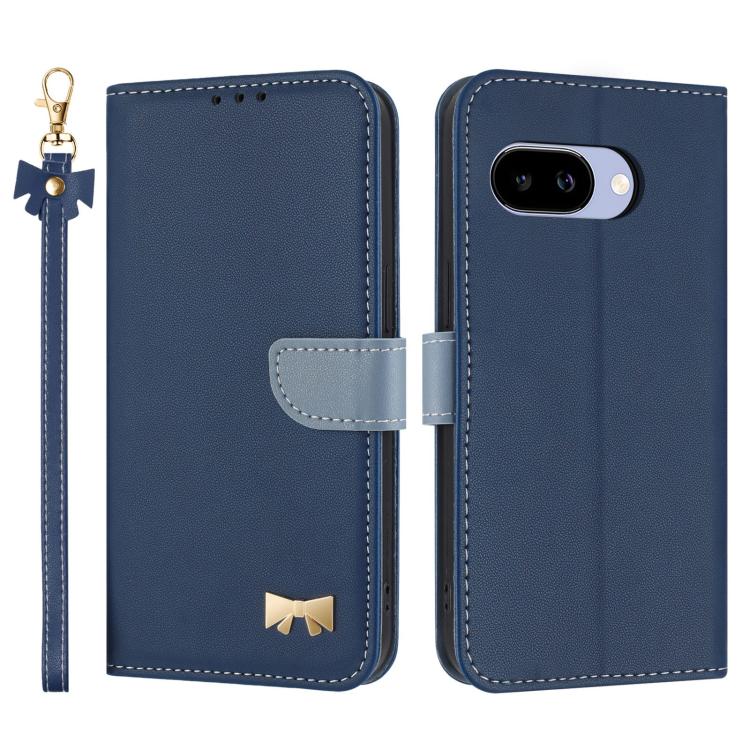 Metal Bow Leather Phone Case with Hand Strap, For Google Pixel 11 Pro XL, For Google Pixel 11 / 11 Pro, For Google Pixel 10a, For Google Pixel 10 Pro XL / 9 Pro XL, For Google Pixel 10 Pro / 9 Pro, For Google Pixel 9a, For Google Pixel 8a              ...