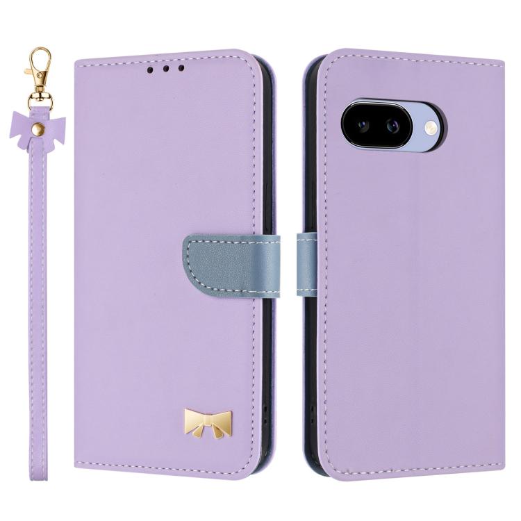 Metal Bow Leather Phone Case with Hand Strap, For Google Pixel 11 Pro XL, For Google Pixel 11 / 11 Pro, For Google Pixel 10a, For Google Pixel 10 Pro XL / 9 Pro XL, For Google Pixel 10 Pro / 9 Pro, For Google Pixel 9a, For Google Pixel 8a              ...