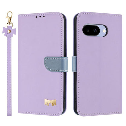 Metal Bow Leather Phone Case with Hand Strap, For Google Pixel 11 Pro XL, For Google Pixel 11 / 11 Pro, For Google Pixel 10a, For Google Pixel 10 Pro XL / 9 Pro XL, For Google Pixel 10 Pro / 9 Pro, For Google Pixel 9a, For Google Pixel 8a              ...