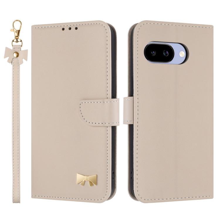 Metal Bow Leather Phone Case with Hand Strap, For Google Pixel 11 Pro XL, For Google Pixel 11 / 11 Pro, For Google Pixel 10a, For Google Pixel 10 Pro XL / 9 Pro XL, For Google Pixel 10 Pro / 9 Pro, For Google Pixel 9a, For Google Pixel 8a              ...