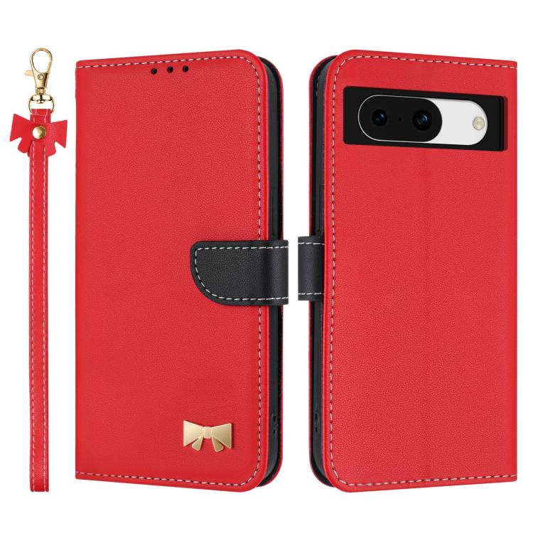 Metal Bow Leather Phone Case with Hand Strap, For Google Pixel 11 Pro XL, For Google Pixel 11 / 11 Pro, For Google Pixel 10a, For Google Pixel 10 Pro XL / 9 Pro XL, For Google Pixel 10 Pro / 9 Pro, For Google Pixel 9a, For Google Pixel 8a              ...