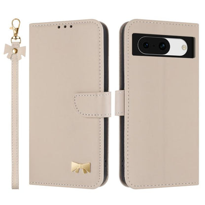Metal Bow Leather Phone Case with Hand Strap, For Google Pixel 11 Pro XL, For Google Pixel 11 / 11 Pro, For Google Pixel 10a, For Google Pixel 10 Pro XL / 9 Pro XL, For Google Pixel 10 Pro / 9 Pro, For Google Pixel 9a, For Google Pixel 8a              ...