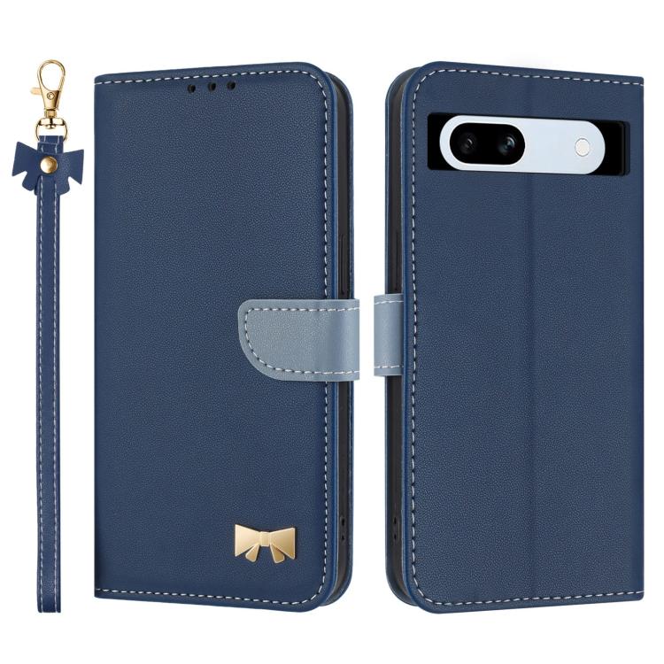 Metal Bow Leather Phone Case with Hand Strap, For Google Pixel 11 Pro XL, For Google Pixel 11 / 11 Pro, For Google Pixel 10a, For Google Pixel 10 Pro XL / 9 Pro XL, For Google Pixel 10 Pro / 9 Pro, For Google Pixel 9a, For Google Pixel 8a              ...