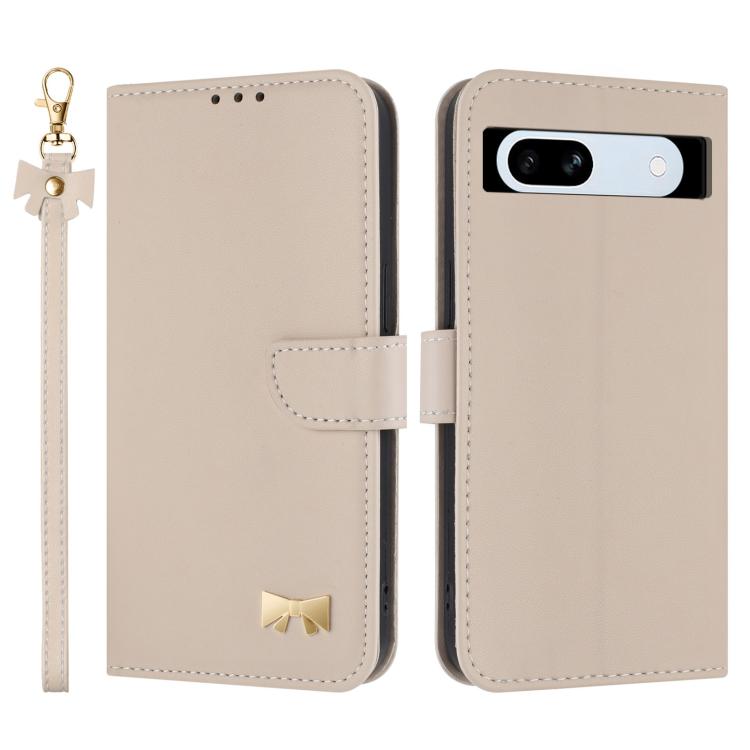 Metal Bow Leather Phone Case with Hand Strap, For Google Pixel 11 Pro XL, For Google Pixel 11 / 11 Pro, For Google Pixel 10a, For Google Pixel 10 Pro XL / 9 Pro XL, For Google Pixel 10 Pro / 9 Pro, For Google Pixel 9a, For Google Pixel 8a              ...