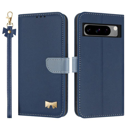 Metal Bow Leather Phone Case with Hand Strap, For Google Pixel 11 Pro XL, For Google Pixel 11 / 11 Pro, For Google Pixel 10a, For Google Pixel 10 Pro XL / 9 Pro XL, For Google Pixel 10 Pro / 9 Pro, For Google Pixel 9a, For Google Pixel 8a              ...