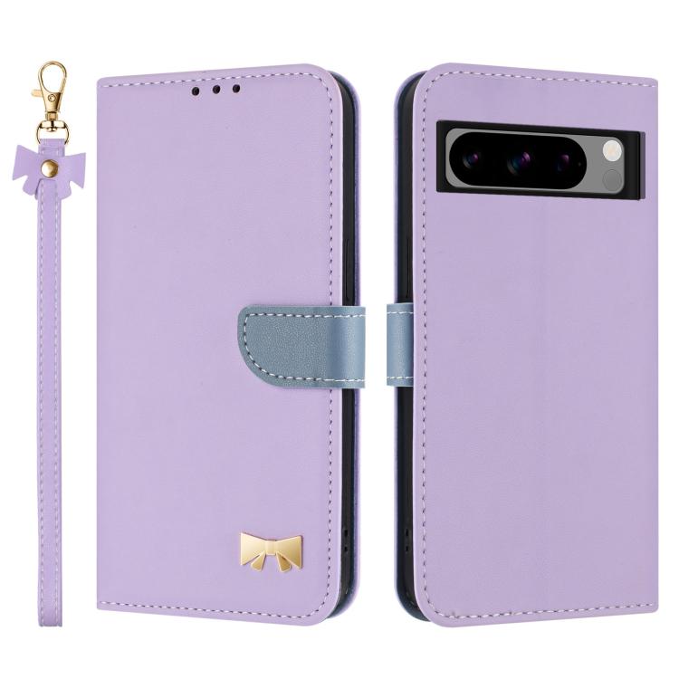 Metal Bow Leather Phone Case with Hand Strap, For Google Pixel 11 Pro XL, For Google Pixel 11 / 11 Pro, For Google Pixel 10a, For Google Pixel 10 Pro XL / 9 Pro XL, For Google Pixel 10 Pro / 9 Pro, For Google Pixel 9a, For Google Pixel 8a              ...