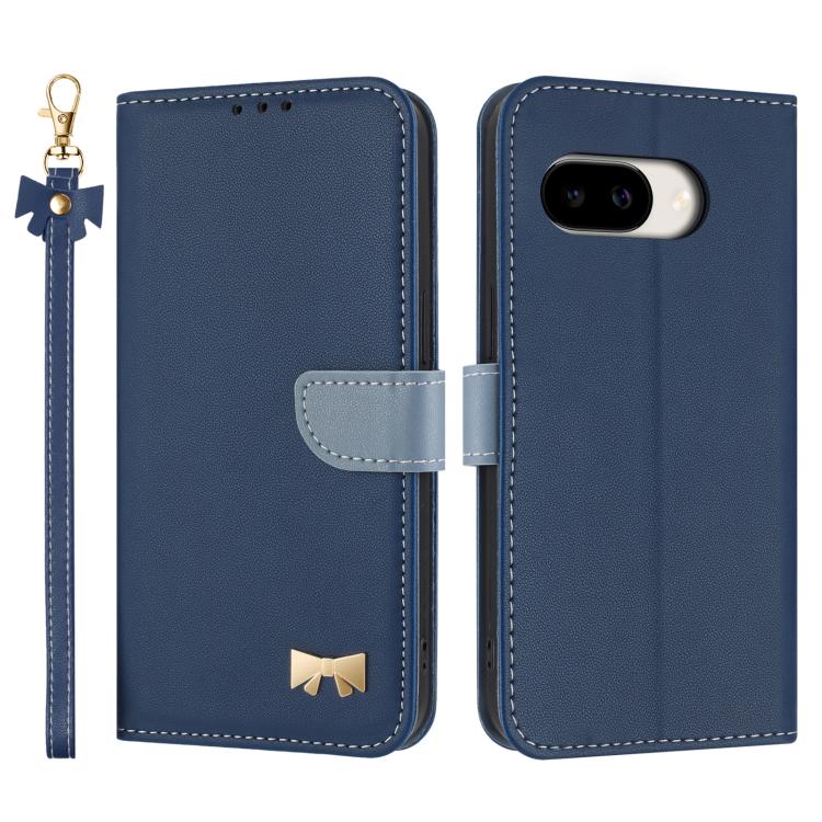 Metal Bow Leather Phone Case with Hand Strap, For Google Pixel 11 Pro XL, For Google Pixel 11 / 11 Pro, For Google Pixel 10a, For Google Pixel 10 Pro XL / 9 Pro XL, For Google Pixel 10 Pro / 9 Pro, For Google Pixel 9a, For Google Pixel 8a              ...