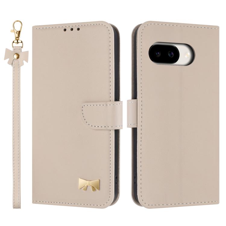 Metal Bow Leather Phone Case with Hand Strap, For Google Pixel 11 Pro XL, For Google Pixel 11 / 11 Pro, For Google Pixel 10a, For Google Pixel 10 Pro XL / 9 Pro XL, For Google Pixel 10 Pro / 9 Pro, For Google Pixel 9a, For Google Pixel 8a              ...