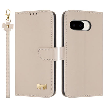 Metal Bow Leather Phone Case with Hand Strap, For Google Pixel 11 Pro XL, For Google Pixel 11 / 11 Pro, For Google Pixel 10a, For Google Pixel 10 Pro XL / 9 Pro XL, For Google Pixel 10 Pro / 9 Pro, For Google Pixel 9a, For Google Pixel 8a              ...