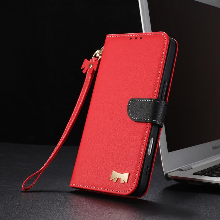 Metal Bow Leather Phone Case with Hand Strap, For Google Pixel 11 Pro XL, For Google Pixel 11 / 11 Pro, For Google Pixel 10a, For Google Pixel 10 Pro XL / 9 Pro XL, For Google Pixel 10 Pro / 9 Pro, For Google Pixel 9a, For Google Pixel 8a              ...