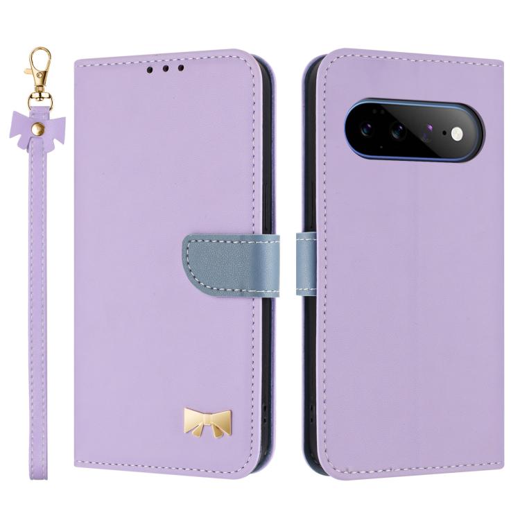 Metal Bow Leather Phone Case with Hand Strap, For Google Pixel 11 Pro XL, For Google Pixel 11 / 11 Pro, For Google Pixel 10a, For Google Pixel 10 Pro XL / 9 Pro XL, For Google Pixel 10 Pro / 9 Pro, For Google Pixel 9a, For Google Pixel 8a              ...