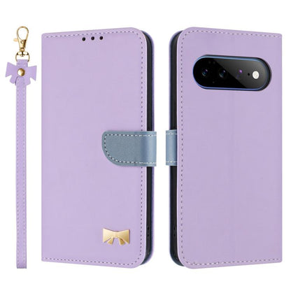 Metal Bow Leather Phone Case with Hand Strap, For Google Pixel 11 Pro XL, For Google Pixel 11 / 11 Pro, For Google Pixel 10a, For Google Pixel 10 Pro XL / 9 Pro XL, For Google Pixel 10 Pro / 9 Pro, For Google Pixel 9a, For Google Pixel 8a              ...