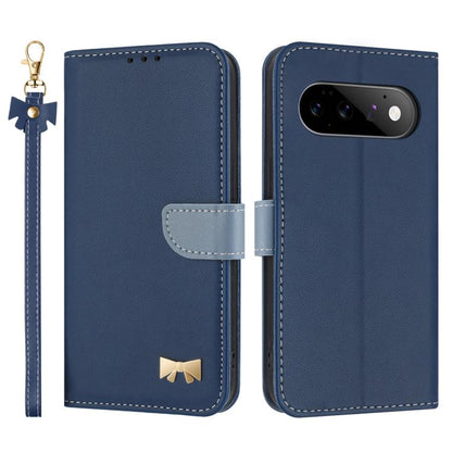 Metal Bow Leather Phone Case with Hand Strap, For Google Pixel 11 Pro XL, For Google Pixel 11 / 11 Pro, For Google Pixel 10a, For Google Pixel 10 Pro XL / 9 Pro XL, For Google Pixel 10 Pro / 9 Pro, For Google Pixel 9a, For Google Pixel 8a              ...