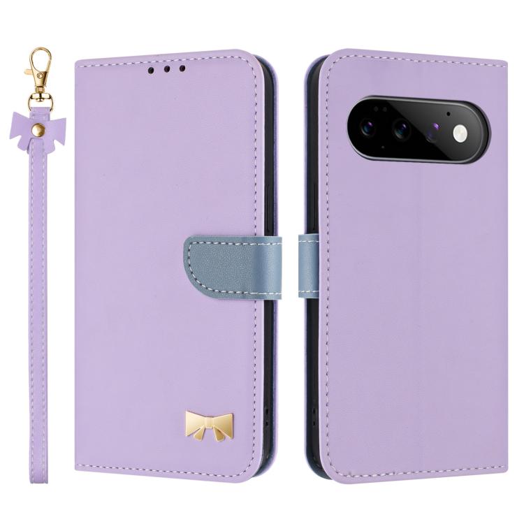 Metal Bow Leather Phone Case with Hand Strap, For Google Pixel 11 Pro XL, For Google Pixel 11 / 11 Pro, For Google Pixel 10a, For Google Pixel 10 Pro XL / 9 Pro XL, For Google Pixel 10 Pro / 9 Pro, For Google Pixel 9a, For Google Pixel 8a              ...