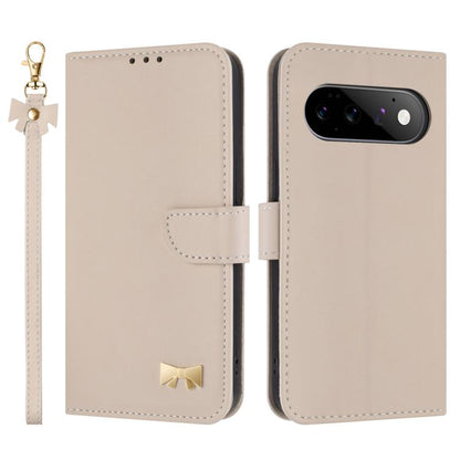 Metal Bow Leather Phone Case with Hand Strap, For Google Pixel 11 Pro XL, For Google Pixel 11 / 11 Pro, For Google Pixel 10a, For Google Pixel 10 Pro XL / 9 Pro XL, For Google Pixel 10 Pro / 9 Pro, For Google Pixel 9a, For Google Pixel 8a              ...