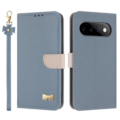 Metal Bow Leather Phone Case with Hand Strap, For Google Pixel 11 Pro XL, For Google Pixel 11 / 11 Pro, For Google Pixel 10a, For Google Pixel 10 Pro XL / 9 Pro XL, For Google Pixel 10 Pro / 9 Pro, For Google Pixel 9a, For Google Pixel 8a              ...
