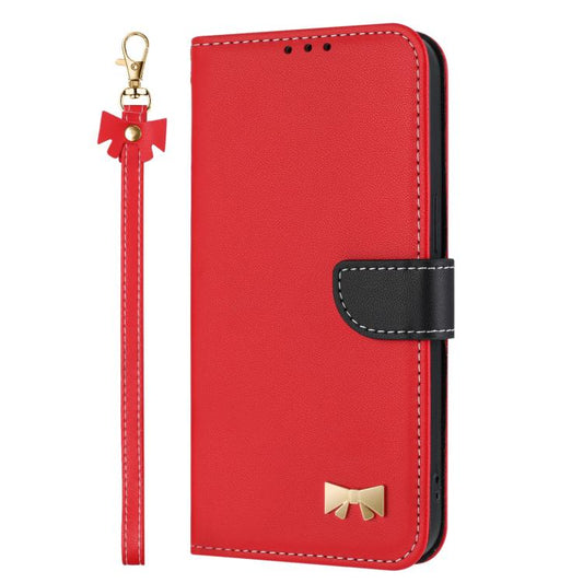 Metal Bow Leather Phone Case with Hand Strap, For Redmi 11A / 12C