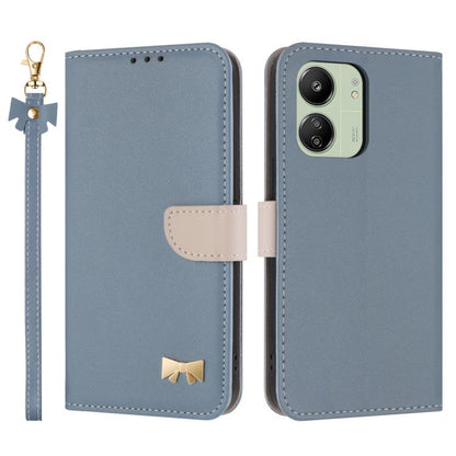 Metal Bow Leather Phone Case with Hand Strap, For Redmi Note 14 Pro 4G Global, For Redmi Note 14 4G 163.25mm, For Redmi 14C 4G / Poco C75, For Redmi Note 14 5G, For Redmi Note 13 4G Global, For Redmi K70 Pro / Poco F6 Pro 5G                            ...