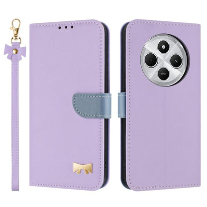 Metal Bow Leather Phone Case with Hand Strap, For Redmi Note 14 Pro 4G Global, For Redmi Note 14 4G 163.25mm, For Redmi 14C 4G / Poco C75, For Redmi Note 14 5G, For Redmi Note 13 4G Global, For Redmi K70 Pro / Poco F6 Pro 5G                            ...