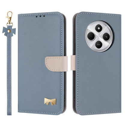 Metal Bow Leather Phone Case with Hand Strap, For Redmi Note 14 Pro 4G Global, For Redmi Note 14 4G 163.25mm, For Redmi 14C 4G / Poco C75, For Redmi Note 14 5G, For Redmi Note 13 4G Global, For Redmi K70 Pro / Poco F6 Pro 5G                            ...