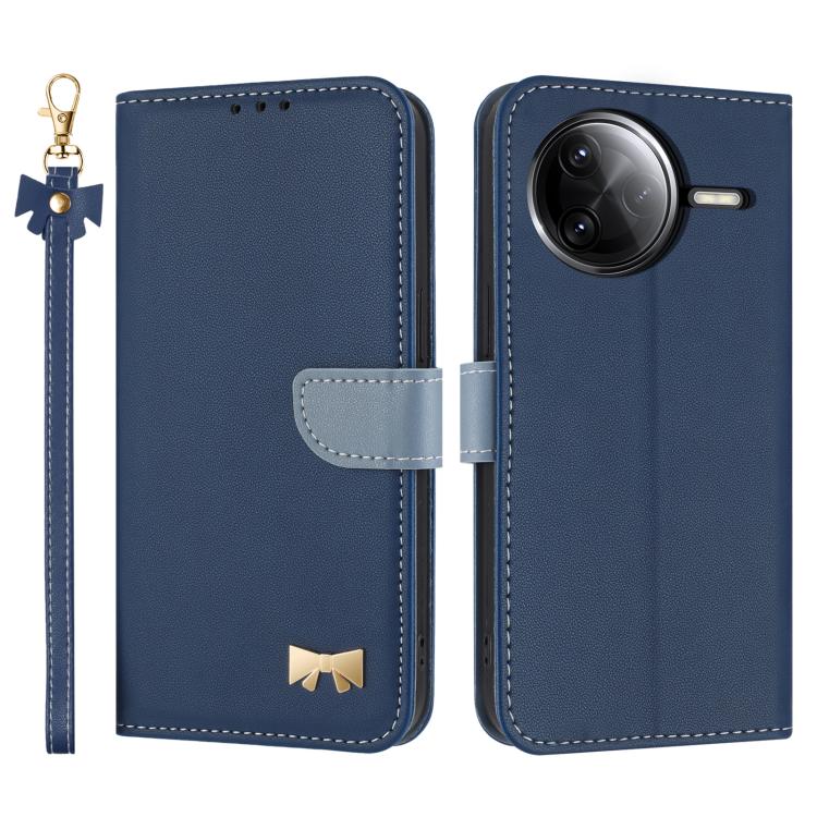 Metal Bow Leather Phone Case with Hand Strap, For Redmi 15a 5G Global, For Redmi Turbo 5 Max 5G / Poco X8 Pro Max 5G, For Redmi Turbo 5 5G / Poco X8 Pro 5G, For Redmi K90 Pro Max / Poco F8 Ultra, For Redmi Note 15 Pro 4G Global 163.2mm                 ...