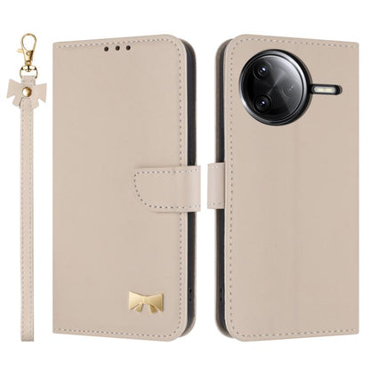 Metal Bow Leather Phone Case with Hand Strap, For Redmi 15a 5G Global, For Redmi Turbo 5 Max 5G / Poco X8 Pro Max 5G, For Redmi Turbo 5 5G / Poco X8 Pro 5G, For Redmi K90 Pro Max / Poco F8 Ultra, For Redmi Note 15 Pro 4G Global 163.2mm                 ...