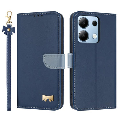 Metal Bow Leather Phone Case with Hand Strap, For Redmi Note 14 Pro 4G Global, For Redmi Note 14 4G 163.25mm, For Redmi 14C 4G / Poco C75, For Redmi Note 14 5G, For Redmi Note 13 4G Global, For Redmi K70 Pro / Poco F6 Pro 5G                            ...