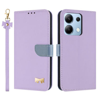 Metal Bow Leather Phone Case with Hand Strap, For Redmi Note 14 Pro 4G Global, For Redmi Note 14 4G 163.25mm, For Redmi 14C 4G / Poco C75, For Redmi Note 14 5G, For Redmi Note 13 4G Global, For Redmi K70 Pro / Poco F6 Pro 5G                            ...