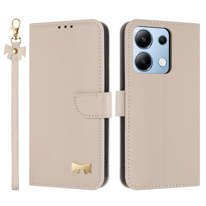 Metal Bow Leather Phone Case with Hand Strap, For Redmi Note 14 Pro 4G Global, For Redmi Note 14 4G 163.25mm, For Redmi 14C 4G / Poco C75, For Redmi Note 14 5G, For Redmi Note 13 4G Global, For Redmi K70 Pro / Poco F6 Pro 5G                            ...