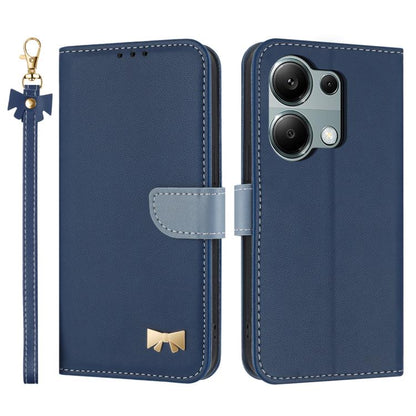 Metal Bow Leather Phone Case with Hand Strap, For Redmi Note 14 Pro 4G Global, For Redmi Note 14 4G 163.25mm, For Redmi 14C 4G / Poco C75, For Redmi Note 14 5G, For Redmi Note 13 4G Global, For Redmi K70 Pro / Poco F6 Pro 5G                            ...