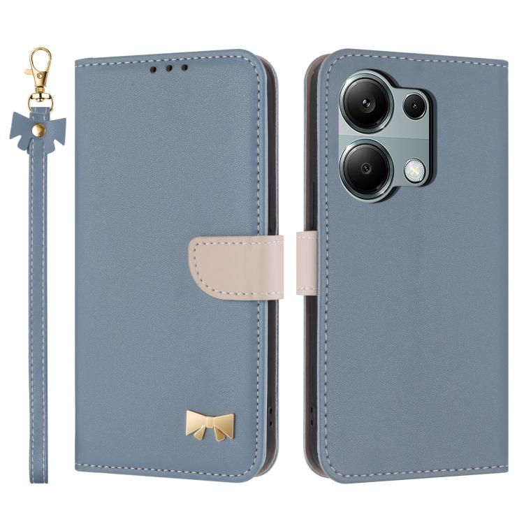 Metal Bow Leather Phone Case with Hand Strap, For Redmi Note 14 Pro 4G Global, For Redmi Note 14 4G 163.25mm, For Redmi 14C 4G / Poco C75, For Redmi Note 14 5G, For Redmi Note 13 4G Global, For Redmi K70 Pro / Poco F6 Pro 5G                            ...