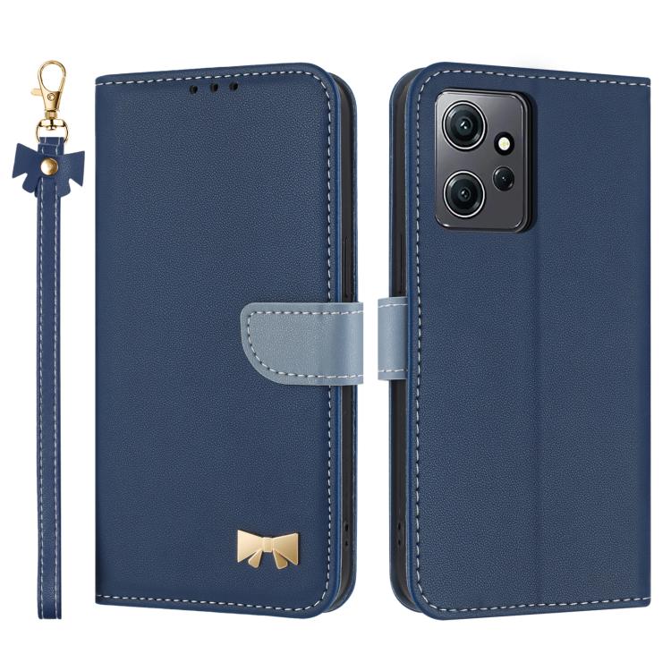 Metal Bow Leather Phone Case with Hand Strap, For Redmi Note 14 Pro 4G Global, For Redmi Note 14 4G 163.25mm, For Redmi 14C 4G / Poco C75, For Redmi Note 14 5G, For Redmi Note 13 4G Global, For Redmi K70 Pro / Poco F6 Pro 5G                            ...