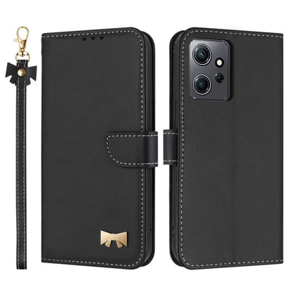 Metal Bow Leather Phone Case with Hand Strap, For Redmi Note 14 Pro 4G Global, For Redmi Note 14 4G 163.25mm, For Redmi 14C 4G / Poco C75, For Redmi Note 14 5G, For Redmi Note 13 4G Global, For Redmi K70 Pro / Poco F6 Pro 5G                            ...